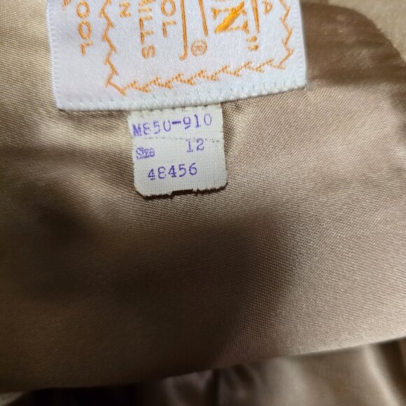 Vintage Pendelton Women's Lined Double Breasted 100% Wool Long Coat Tan Size 12 - Picture 12 of 12